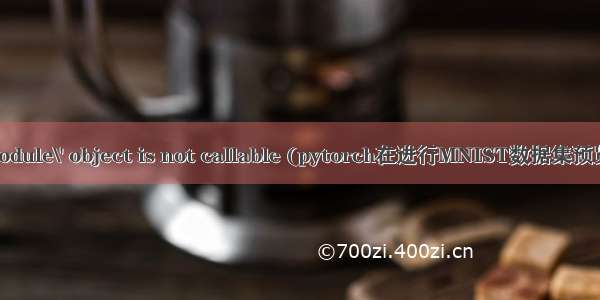 TypeError: \'module\' object is not callable (pytorch在进行MNIST数据集预览时出现的错误)