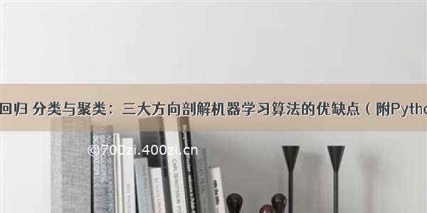 【机器学习】回归 分类与聚类：三大方向剖解机器学习算法的优缺点（附Python和R实现）...