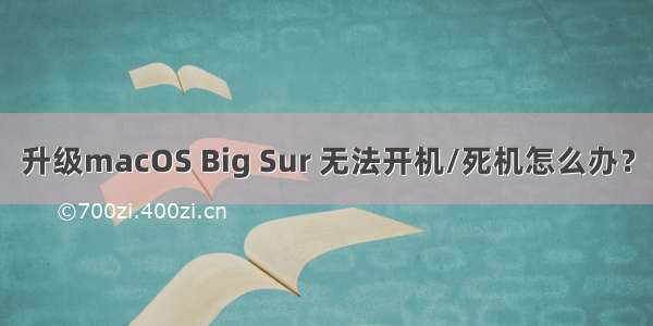 升级macOS Big Sur 无法开机/死机怎么办？