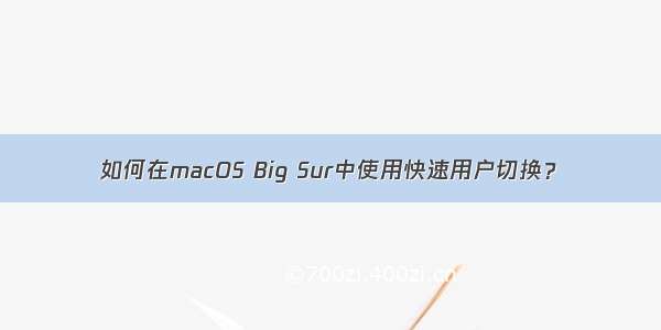 如何在macOS Big Sur中使用快速用户切换？