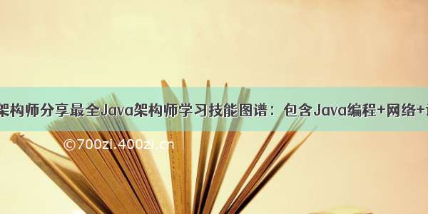 【福利】BAT架构师分享最全Java架构师学习技能图谱：包含Java编程+网络+设计模式+数据