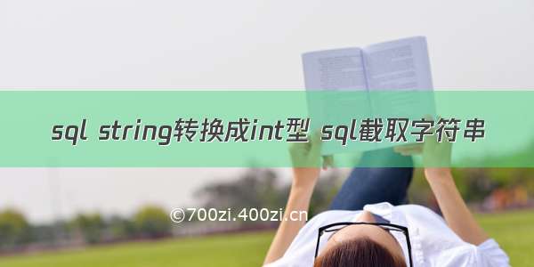 sql string转换成int型 sql截取字符串