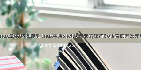 linux装go环境脚本 linux中用shell快速安装配置Go语言的开发环境