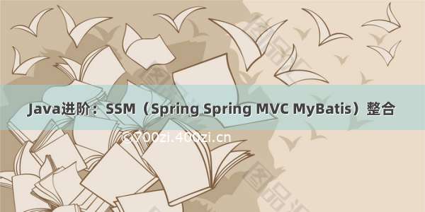 Java进阶：SSM（Spring Spring MVC MyBatis）整合