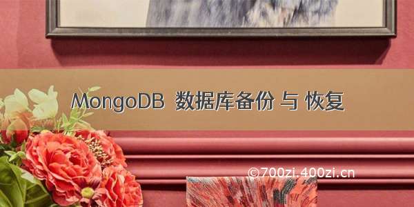 MongoDB  数据库备份 与 恢复