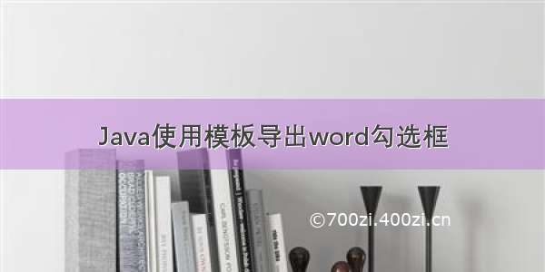 Java使用模板导出word勾选框