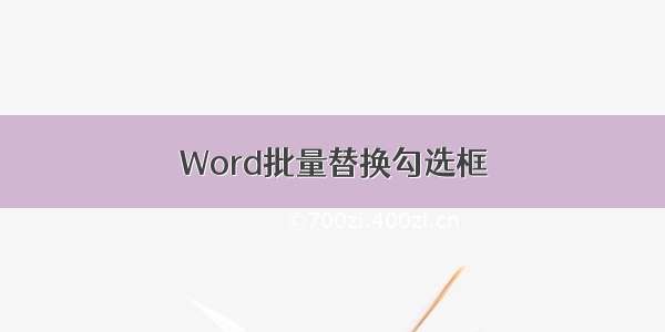 Word批量替换勾选框