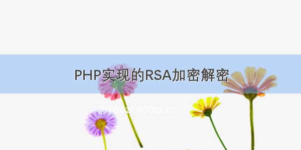 PHP实现的RSA加密解密