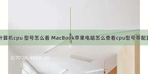 苹果计算机cpu 型号怎么看 MacBook苹果电脑怎么查看cpu型号等配置详情