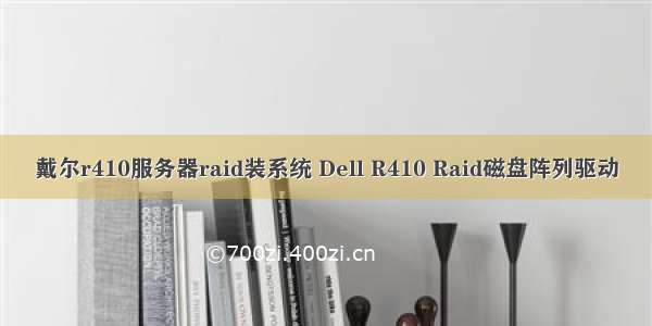 戴尔r410服务器raid装系统 Dell R410 Raid磁盘阵列驱动