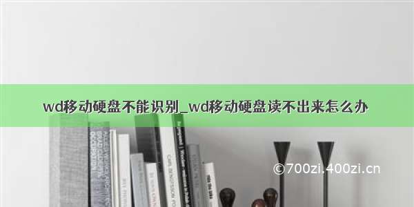 wd移动硬盘不能识别_wd移动硬盘读不出来怎么办