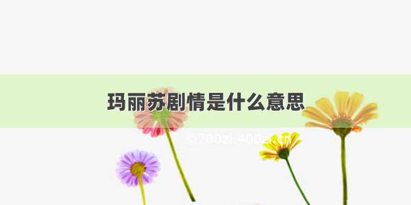 玛丽苏剧情是什么意思