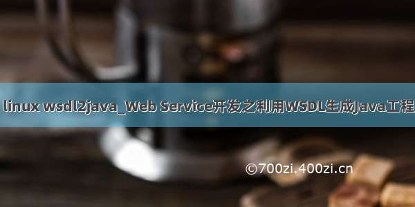 linux wsdl2java_Web Service开发之利用WSDL生成Java工程