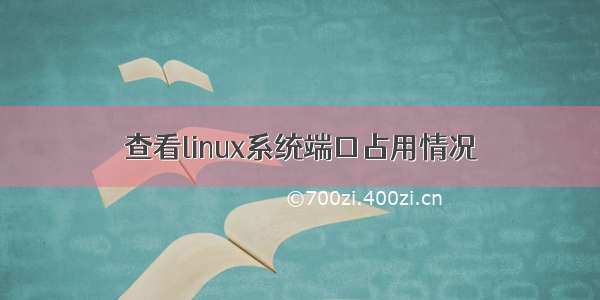 查看linux系统端口占用情况