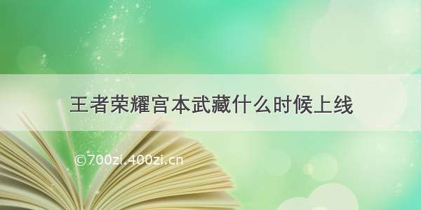 王者荣耀宫本武藏什么时候上线