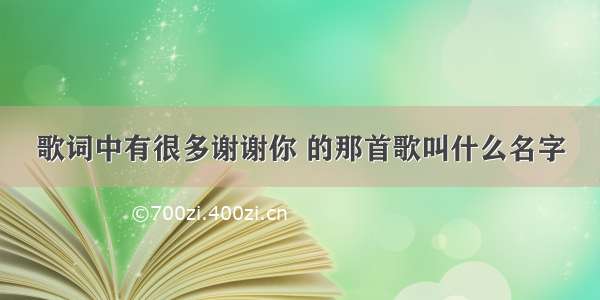 歌词中有很多谢谢你 的那首歌叫什么名字