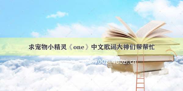 求宠物小精灵《one》中文歌词大神们帮帮忙