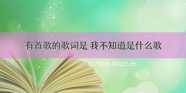 有首歌的歌词是 我不知道是什么歌