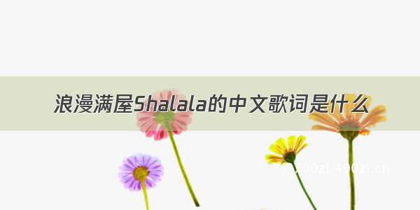 浪漫满屋Shalala的中文歌词是什么