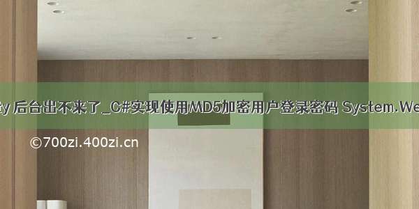 为什么使用了security 后台出不来了_C#实现使用MD5加密用户登录密码 System.Web.Security报错...