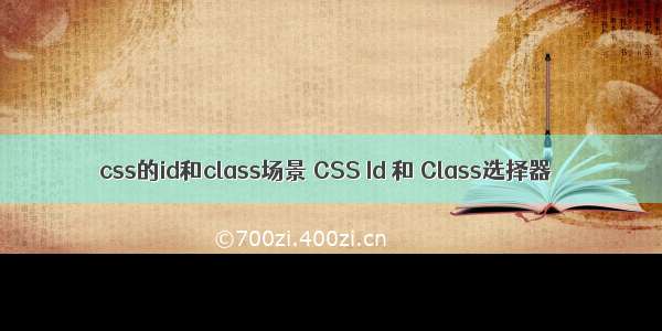 css的id和class场景 CSS Id 和 Class选择器