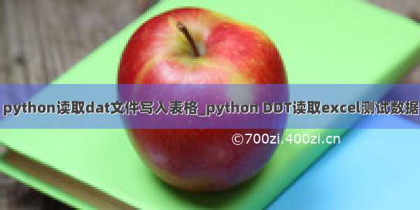 python读取dat文件写入表格_python DDT读取excel测试数据