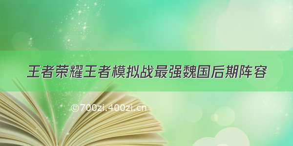 王者荣耀王者模拟战最强魏国后期阵容