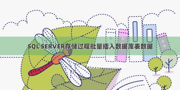 SQL SERVER存储过程批量插入数据库表数据