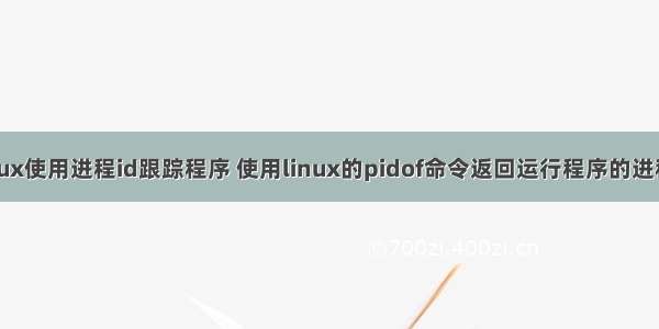 Linux使用进程id跟踪程序 使用linux的pidof命令返回运行程序的进程ID