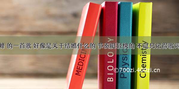 求 林一峰 的一首歌 好像是关于结婚什么的 节奏挺轻快的 不过只记得歌词有句是：