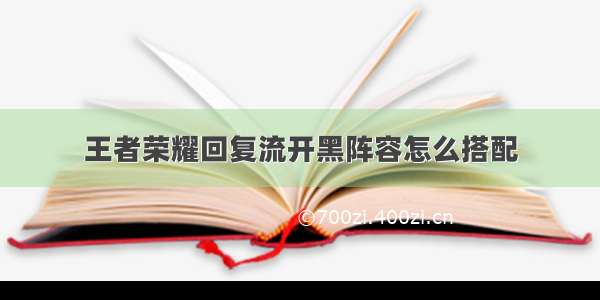 王者荣耀回复流开黑阵容怎么搭配