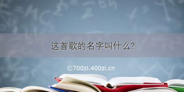 这首歌的名字叫什么?