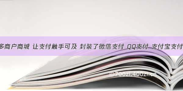 mallplus多商户商城 让支付触手可及 封装了微信支付 QQ支付 支付宝支付 京东支付