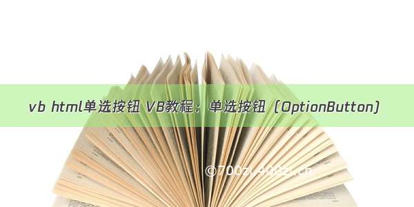 vb html单选按钮 VB教程：单选按钮（OptionButton)