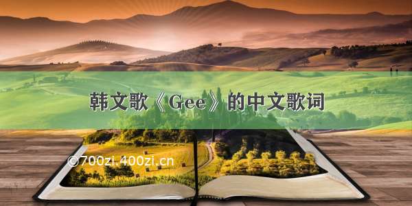 韩文歌《Gee》的中文歌词