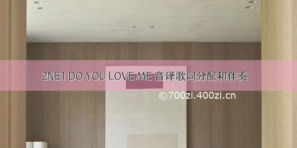 2NE1 DO YOU LOVE ME 音译歌词分配和伴奏