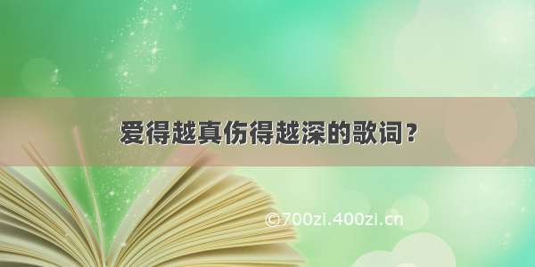 爱得越真伤得越深的歌词？