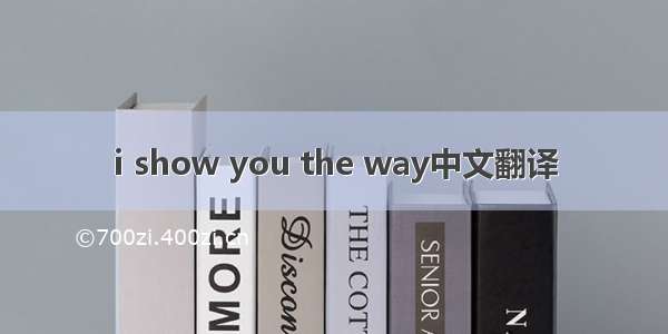 i show you the way中文翻译