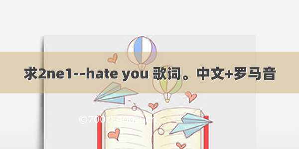 求2ne1--hate you 歌词。中文+罗马音