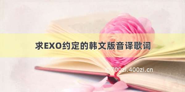 求EXO约定的韩文版音译歌词