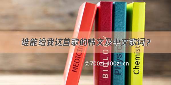 谁能给我这首歌的韩文及中文歌词？