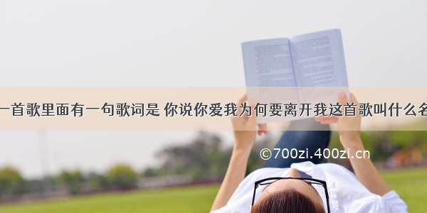 有一首歌里面有一句歌词是 你说你爱我为何要离开我这首歌叫什么名字