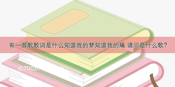 有一首歌歌词是什么知道我的梦知道我的痛 请问是什么歌？