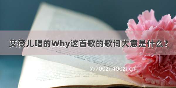 艾薇儿唱的Why这首歌的歌词大意是什么？