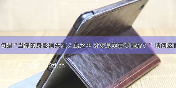 歌词里有一句是“当你的身影消失在人海之中 才发现笑着哭最痛？” 请问这首是什么歌？