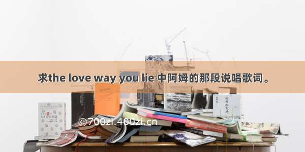 求the love way you lie 中阿姆的那段说唱歌词。