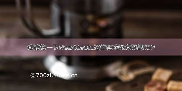 谁能给一下Heartbeats这首歌的歌词和翻译？