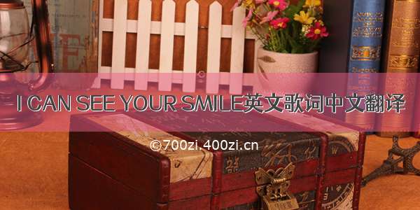 I CAN SEE YOUR SMILE英文歌词中文翻译