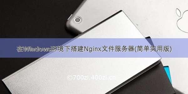 在Windows环境下搭建Nginx文件服务器(简单实用版)