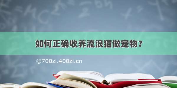 如何正确收养流浪猫做宠物？